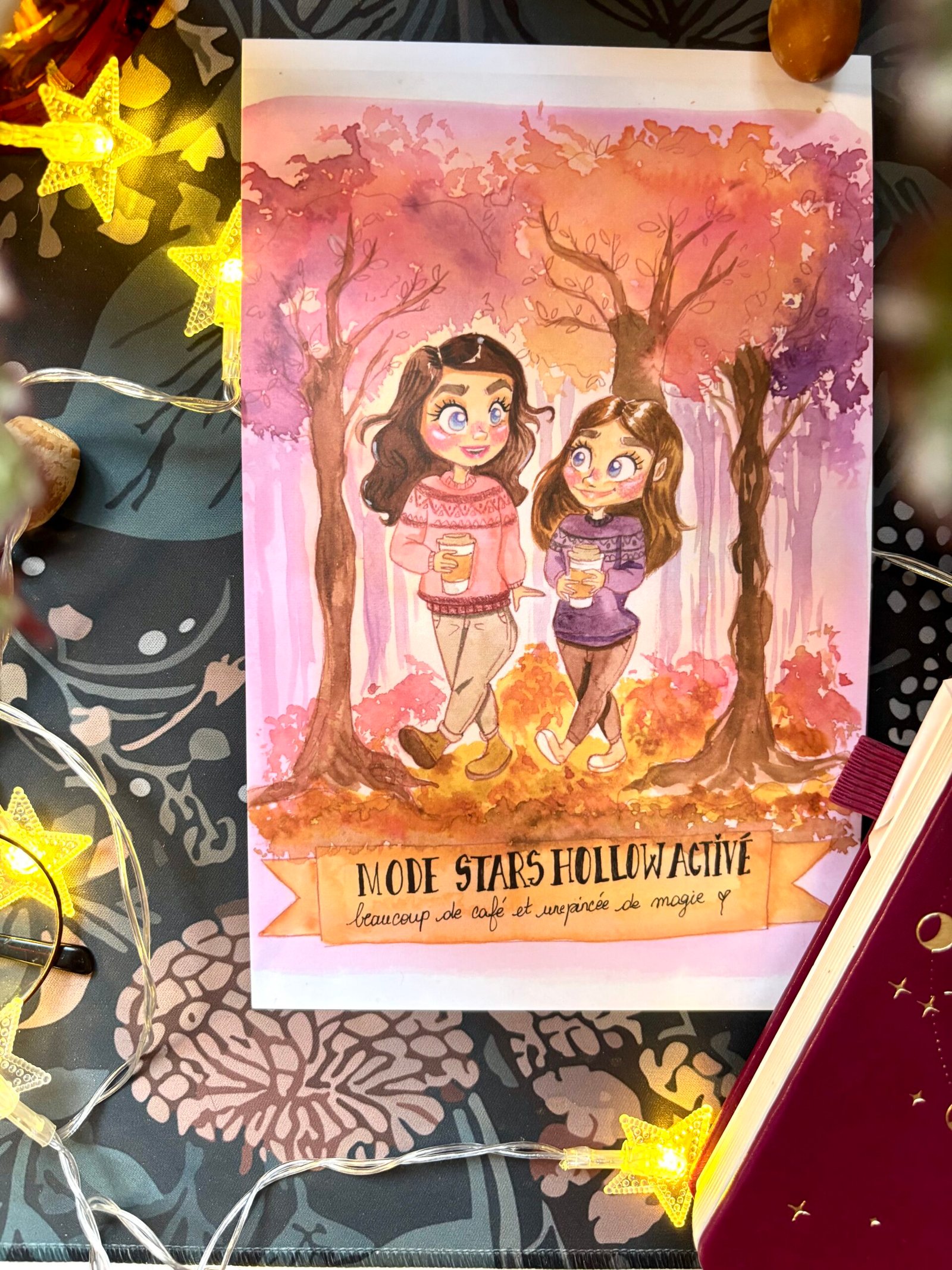 Carte postale automne : Stars Hollow & Café | Papeterie Cozy