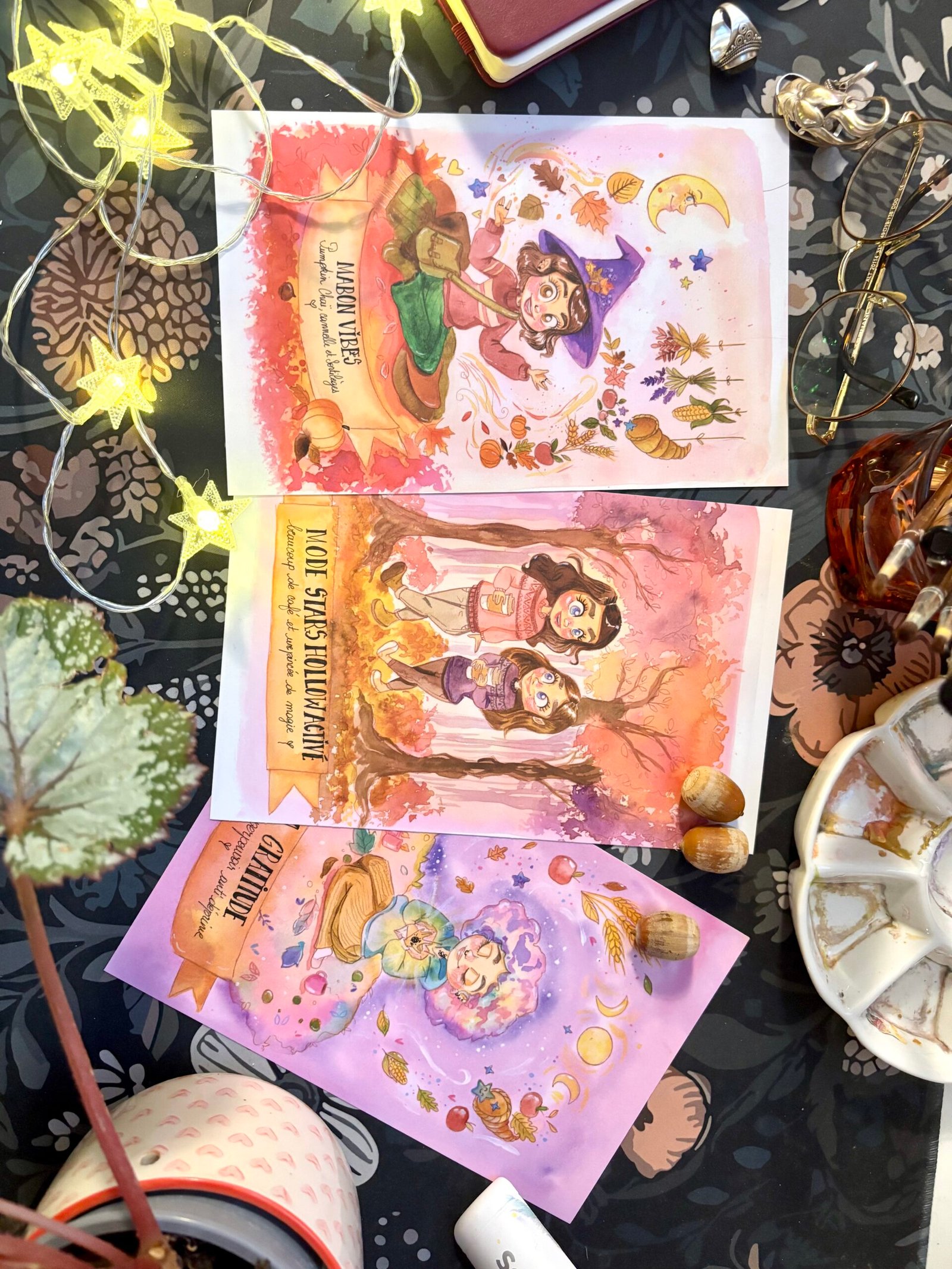 lot cartes postales automne
