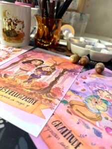lot cartes postales automne