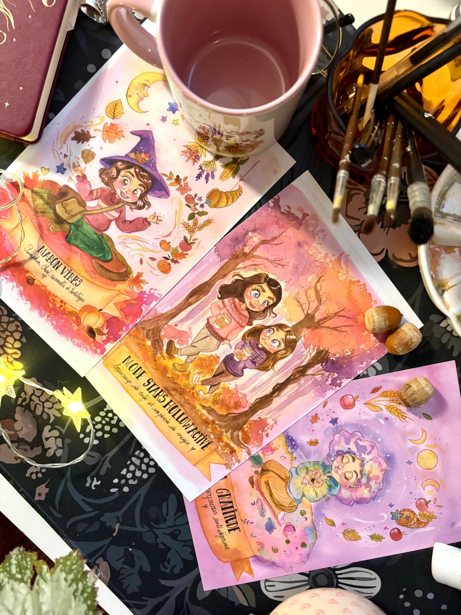 lot cartes postales automne